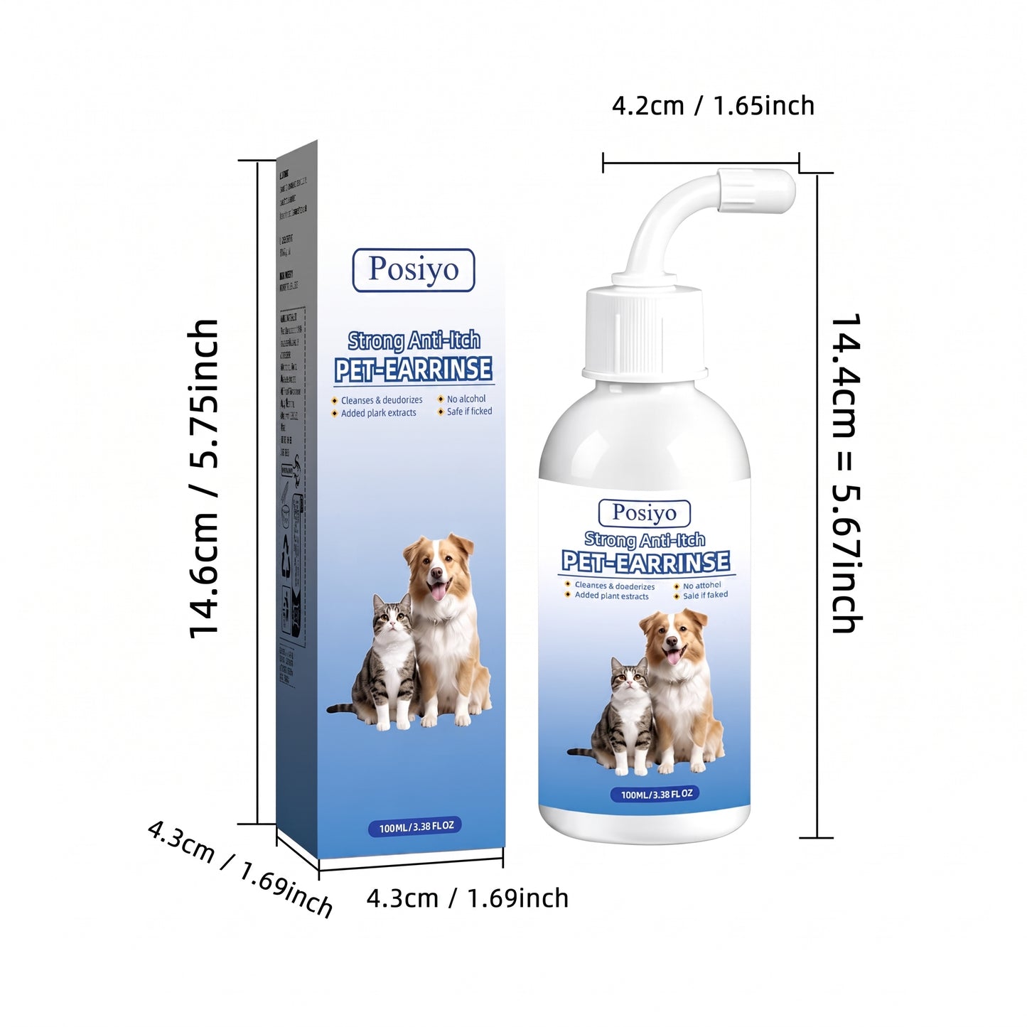 Gentle Pet Ear Wash | Odor-Free Cleaning for Dogs & Cats