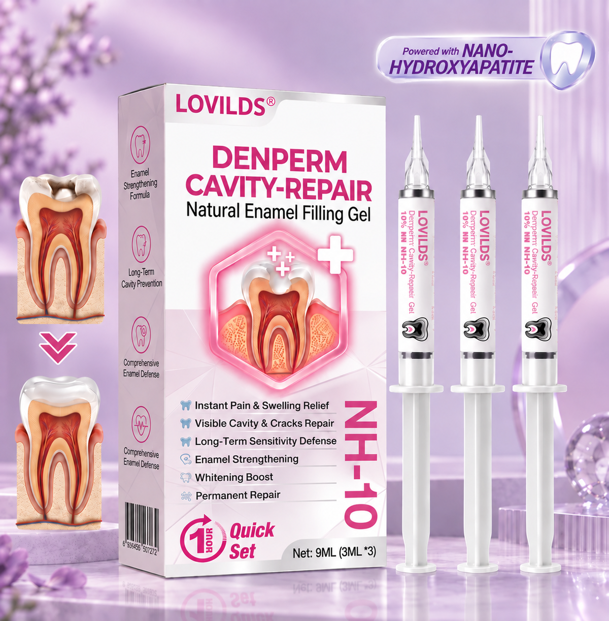 LOVILDS®🏆DenPerm Cavity-Repair Natural Enamel Filling Gel