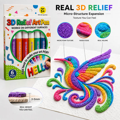 🦄👗Save66% by ordering today丨Posiyo® 3D Relief Art Pen – Turn Flat Drawings Into Touchable 3D Art🪄