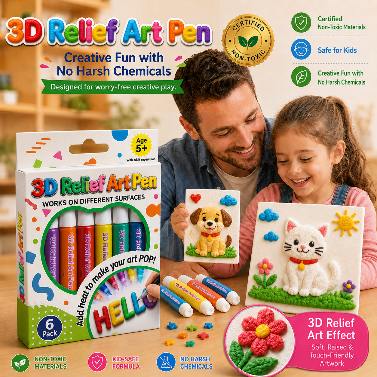 🦄👗Save66% by ordering today丨Posiyo® 3D Relief Art Pen – Turn Flat Drawings Into Touchable 3D Art🪄