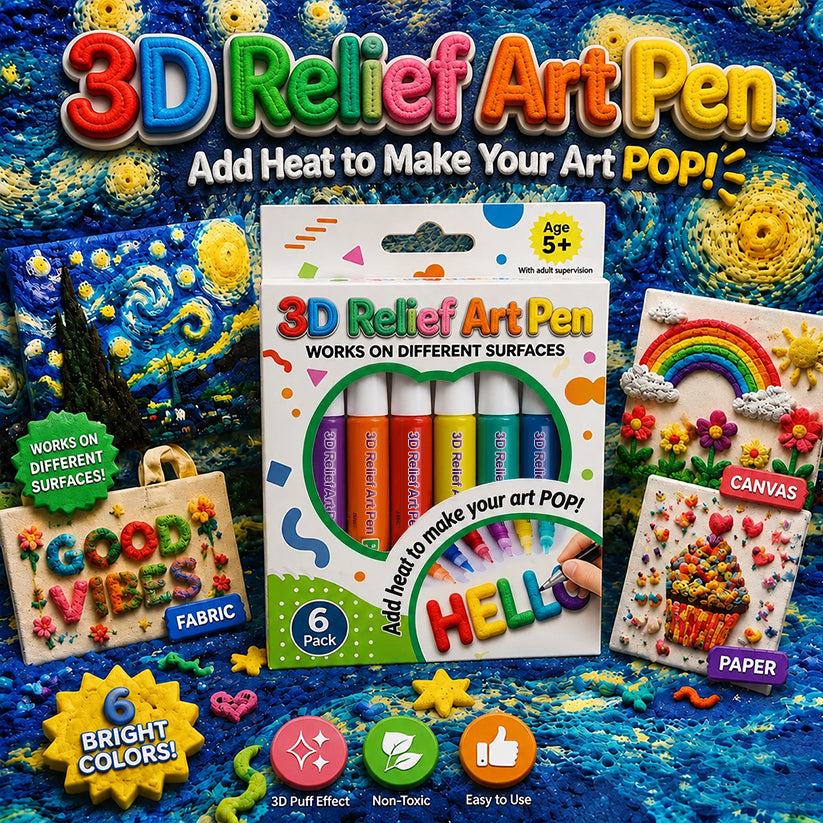 🦄👗Save66% by ordering today丨Posiyo® 3D Relief Art Pen – Turn Flat Drawings Into Touchable 3D Art🪄