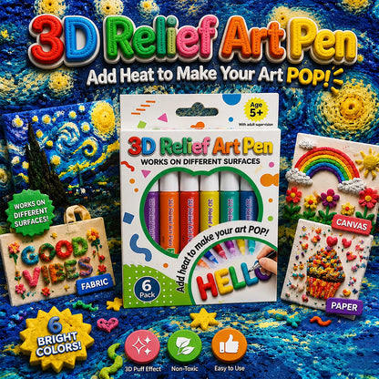 🦄👗Save66% by ordering today丨Posiyo® 3D Relief Art Pen – Turn Flat Drawings Into Touchable 3D Art🪄