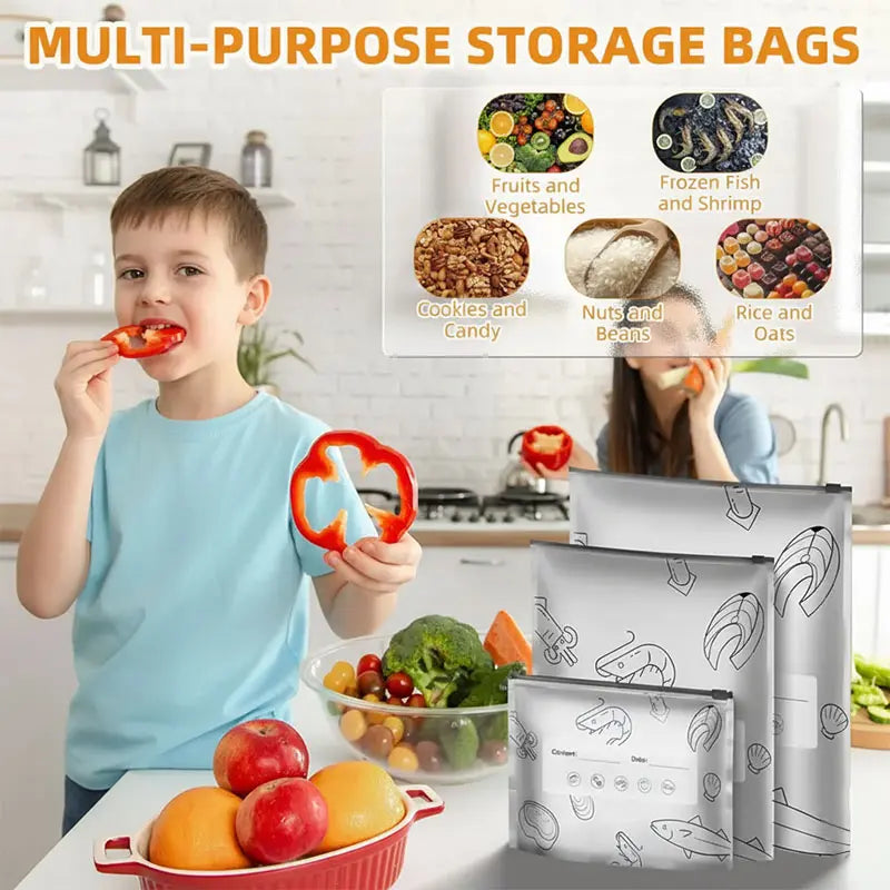 Reusable Stand-Up Aluminum Foil Storage Bags with Zipper | Posiyo
