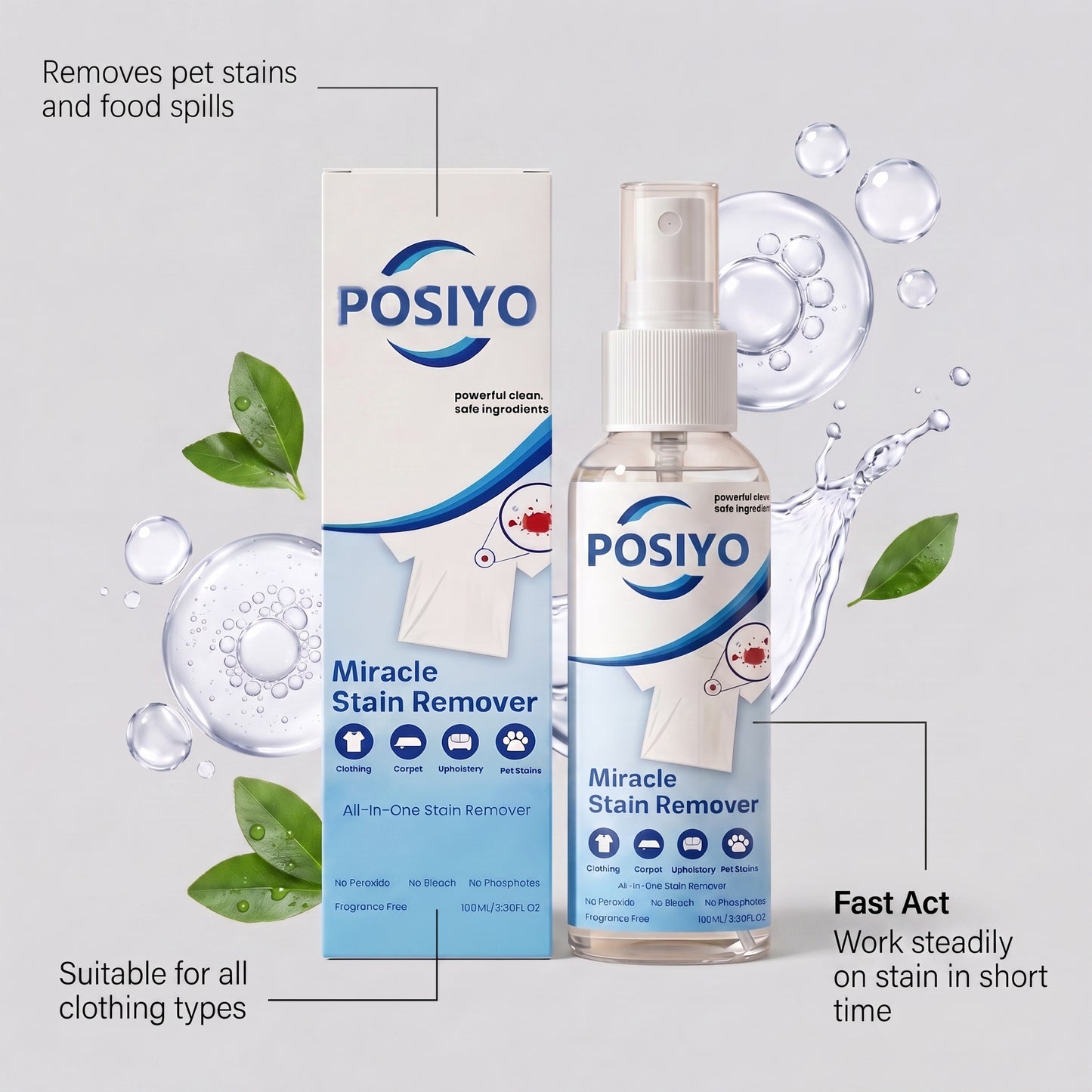 Miracle Stain Remover Spray—REMOVE STAINS IN MINUTES — NOT HOURS