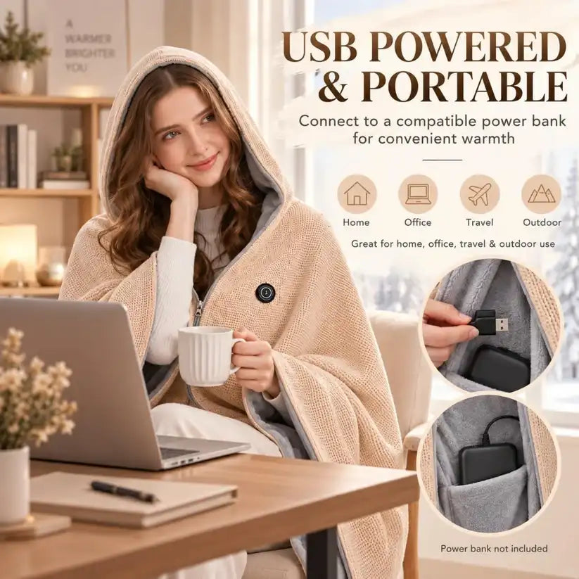 Wearable Heated Shawl 3 Heat Levels Portable Heated Shawl
