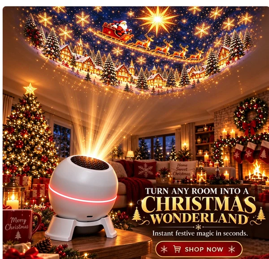 ⏳ Last day to save 51% –🎄🎅 Christmas Magic Projection Light – Bring Holiday Scenes to Life