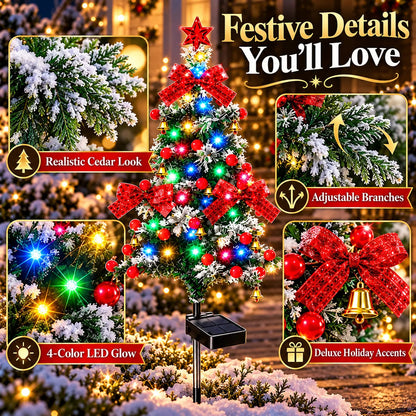 🔥 Solar Cedar Christmas Tree Lights🔥| Festive Outdoor Holiday Decor