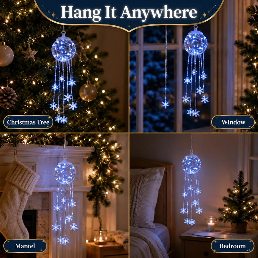 Winter Magic Snowflake Waterfall – Hanging LED Christmas Decorations❄️