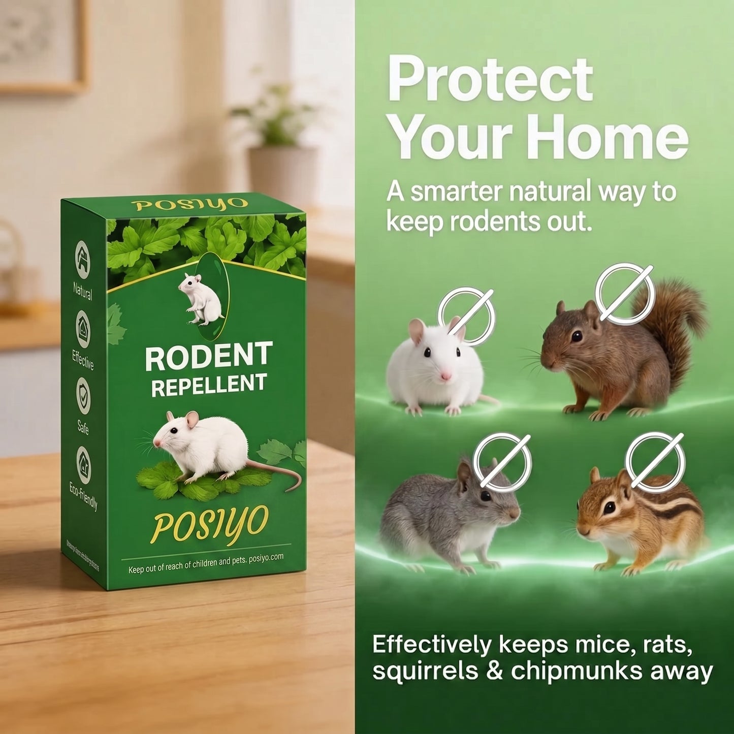 Rodent Repellent Tablet - Create aHome Without Rodents, Safe for Kids& Pets