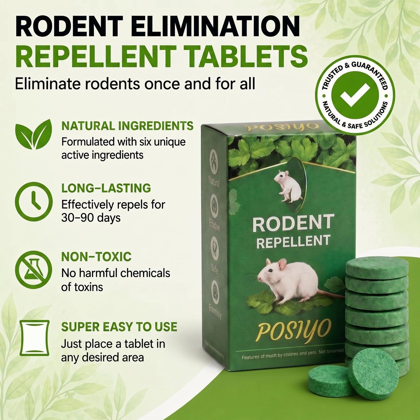 Rodent Repellent Tablet - Create aHome Without Rodents, Safe for Kids& Pets